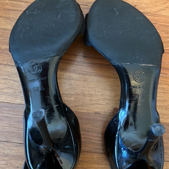 Chanel Black Ankle Strap Heels 39.5 - Picture 9 of 10